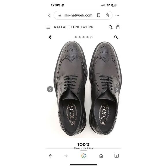 Tod’s Men’s lace up Brogues Derby shoes black size 9 Italian leather EUC sold ou - Picture 1 of 16